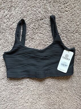 TISSINI Black Textured Sports Bralette